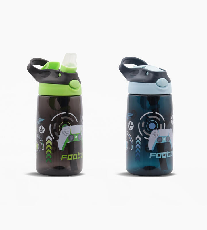 BOTELLA DE PLASTICO, CON BOCA DE SILICONA Y ASA DE AGARRE JOYSTICK