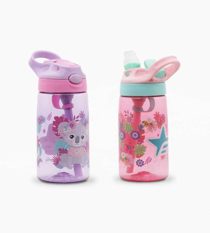 BOTELLA DE PLASTICO, CON BOCA DE SILICONA Y ASA DE AGARRE KOALA