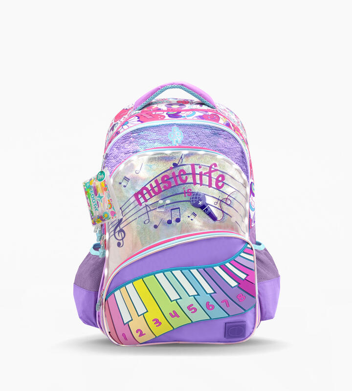 MOCHILA ESPALDA 18" CON LUZ MUSIC LIFE