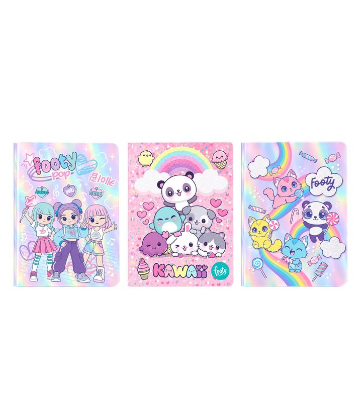 CUADERNO KAWAII TAPA DURA 16X21
