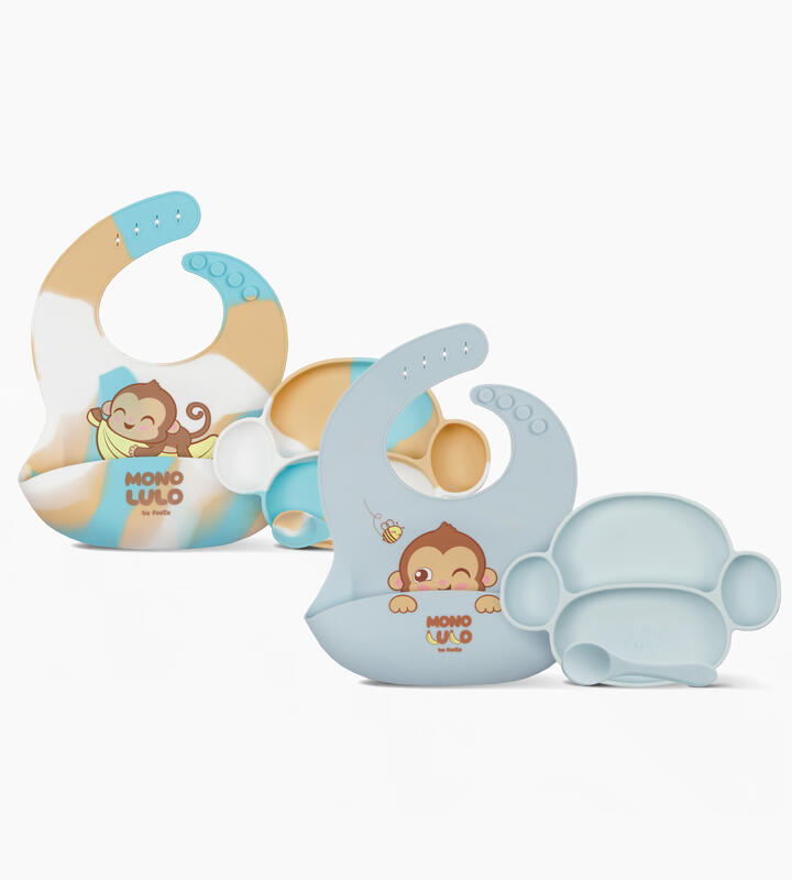 SET X 3 PIEZAS MONO LULO CELESTE