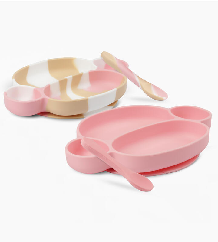 SET X 2 PIEZAS MONO LULO ROSA PLATO Y CUCHARA