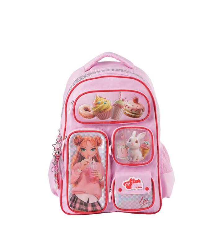 MOCHILA ESPALDA 18"  STARCLUB ROSA